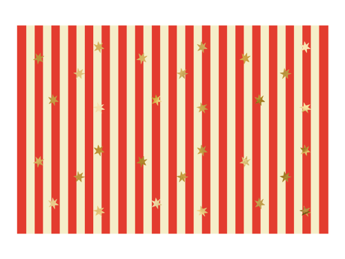 [OBP7] Nappe en papier imprimé avec rayures rouge et etoiles Or de 180 x 120cm