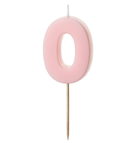 [SCU10-0-081J] 1 Bougie Rose numéro " 0 " de 5.5 cm