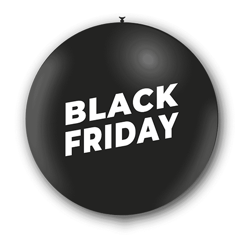 [3FTP41120AIR-2F] 1 ballon 3' noir imprimé black friday SENS AIR (2 faces) - Balloonia FDS