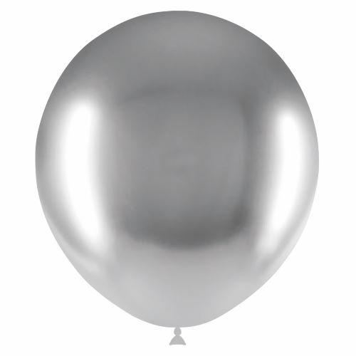 [HG118-10B02] 10 Ballons 18" Brillant Argent - Balloonia 