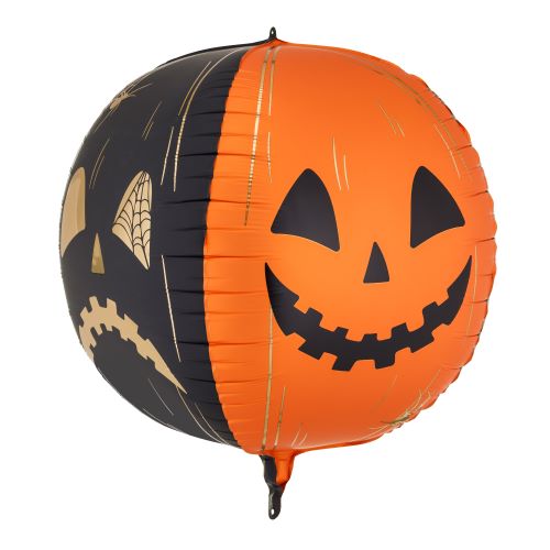 [FB434] 1 Alu Citrouilles effrayantes orange et noir 50cm